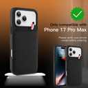 Leather Phone Case Wallet Card Case Compatible with iPhone 17 Pro Max Case, Wallet with 3 Credit Card Pockets Black Phone Case