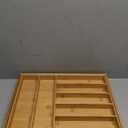 Purawood Bamboo Drawer Organizer - Expandable Silverware Organizer & Utensil Drawer Organizer, Cutlery Tray with Dividers, 7-9 Slots- Kitchen Organizer for Utensils & Flatware (Natural)