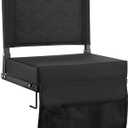 Stadium Seats for Bleachers with Back Support, Bleacher Chairs with Back and Cushion Bleacher Seats Portable Stadium Seats Thick Padded Folding Chair Comfort for Sports Events Black