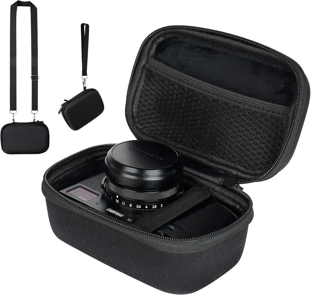 Camera Case for Canon Powershot V1: Durable 1680D Nylon & Shockproof Hard Shell Protective Design for 4K 5K Video Camera - with 2 Straps & Mesh Pocket for Travel Storage & Daily Photography, Black