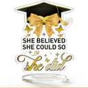 Class of 2026 Inspirational School Graduation Graduate Gifts for Women Student Acrylic Keepsake Desk Decor, 2026 High School College Masters Degree Phd Graduation Gift for Women Men Friends, She Did