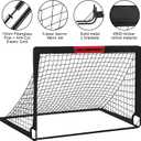 Kids Soccer Goals for Backyard Set - 2 of 4' x 3' Portable Soccer Goal Training Equipment, Pop Up Toddler Soccer Net with Soccer Ball, Soccer Set for Kids and Youth Outdoor Games, Sports, Play
