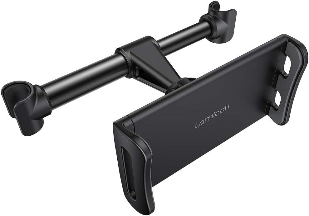 Lamicall Car Headrest Mount, Tablet Headrest Holder - Stand Cradle Compatible with iPad Pro Air Mini, Galaxy Tabs, Other 4.7-10.5" Cellphones and Tablets - Black