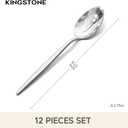 KINGSTONE 12-Piece Dinner Spoon Set, 8.2" Tablespoons Silverware, Premium 18/10 Stainless Steel, Food Grade Serving Spoons for Home and Kitchen, Restaurant Wedding, Mirror Finish & Dishwasher Safe