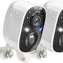 GMK Security Cameras Wireless Outdoor, 2K Color Night Vision AI Motion Detection 2-Way Talk Battery Powered WiFi Home Indoor Camera IP65 Weatherproof Spotlight Siren Alarm Cloud/SD Storage 2-Pack