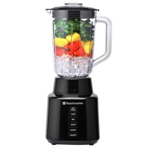 Toastmaster 6 Speed Blender with 48-oz Plastic Jar - Kitchen Blender with Stainless Steel Blades - For Fruit Smoothies & More - Multiple Speeds & Pour-Through Lid