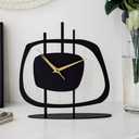 muyika Table Clock for Living Room Office, Bedside, Kitchen | Silent Running Night Shelf Analog Desk Clock with 8 x 9 inch Size | Decorative Table Clocks