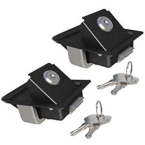 2 PCS Flush Mount Paddle Handle Stainless Steel Locking Door Latch RV Paddle Entry Interior Handle Knob Deadbolt Toolboxes and Compartment Black