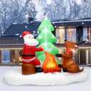 8FT Inflatable Christmas Tree Santa Claus Deer Lighted Decoration,Christmas Blow up Decor for Outdoor Indoor,Christmas Tree Christmas Deer Santa with LED Lights, Suitable for Lawn Yard Garden Porch