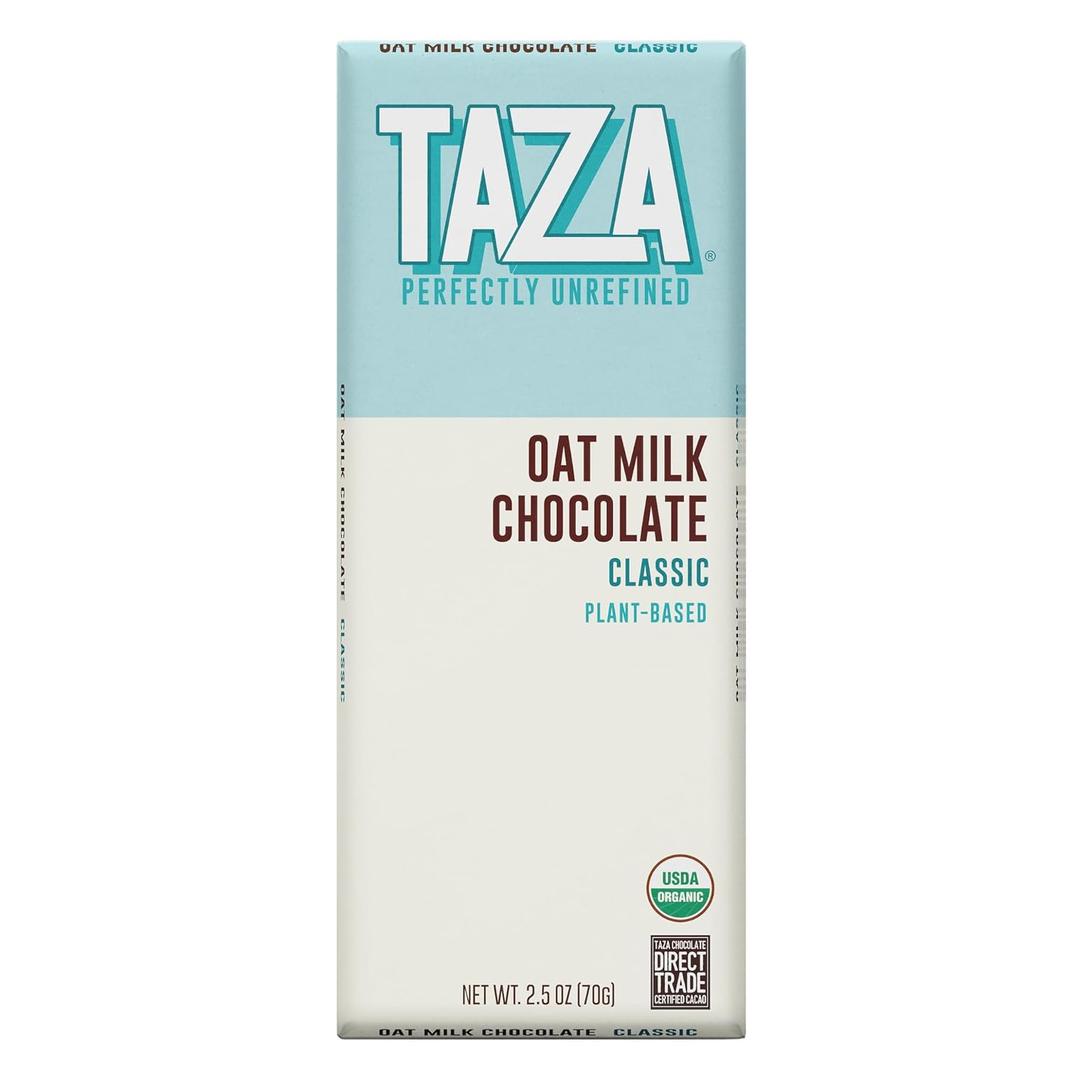 Taza Chocolate Organic Oat Milk Chocolate Bar, Classic, 10 Count | Vegan, Dairy Free, Gluten Free, Organic Stone Ground Milk Chocolate Bar, 2.5 Ounce Bars (EXP 07/30/27)