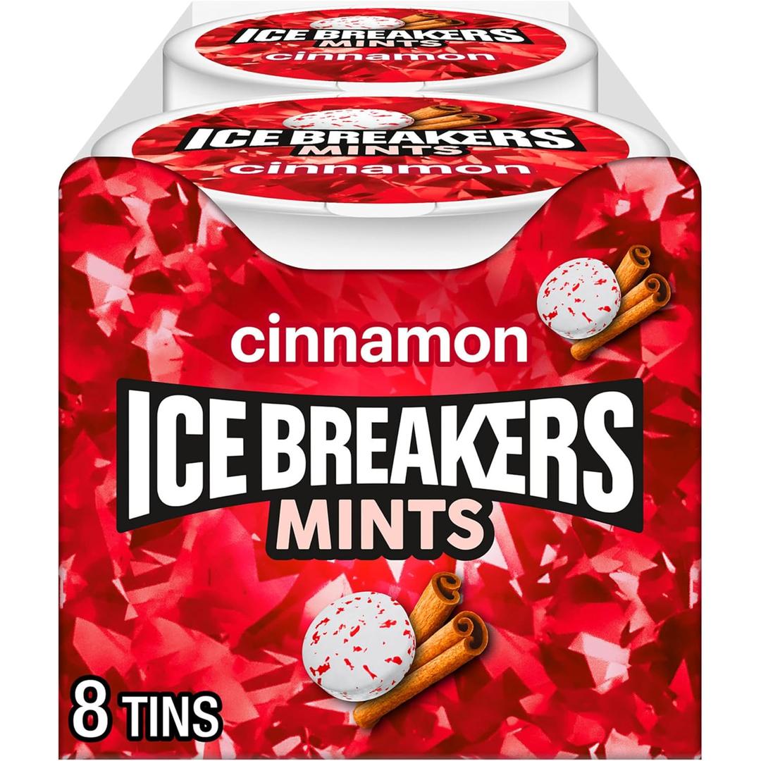 Ice Breakers Cinnamon Sugar Free Mints Tins, 1.5 oz (8 Count)