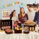 8-Pack Pine Wood Buffet Risers, Multi-Size Nesting Cube Food Display Stands for Buffet Table & Catering, Hollow Bottoms Food Risers for Multi-Level Buffet Presentation-Brown