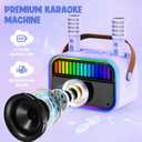 VERKB Karaoke Machine for Kids, Kids Toys for 3-12 Years Old Girls Birthday Presents, Portable Bluetooth Karaoke Speaker with 2 Microphones, Girls Gifts for Kid Party Christmas Birthday(Purple)