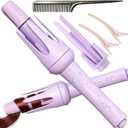 Professional Automatic Curling Iron for Long Hair, Rotating Curling Iron 1 Inch & 1.25 Inch, Automatic Hair Curler for Travel, Dual Voltage, 3 Heat Settings, Beach Waves Tangle-Free, Purple