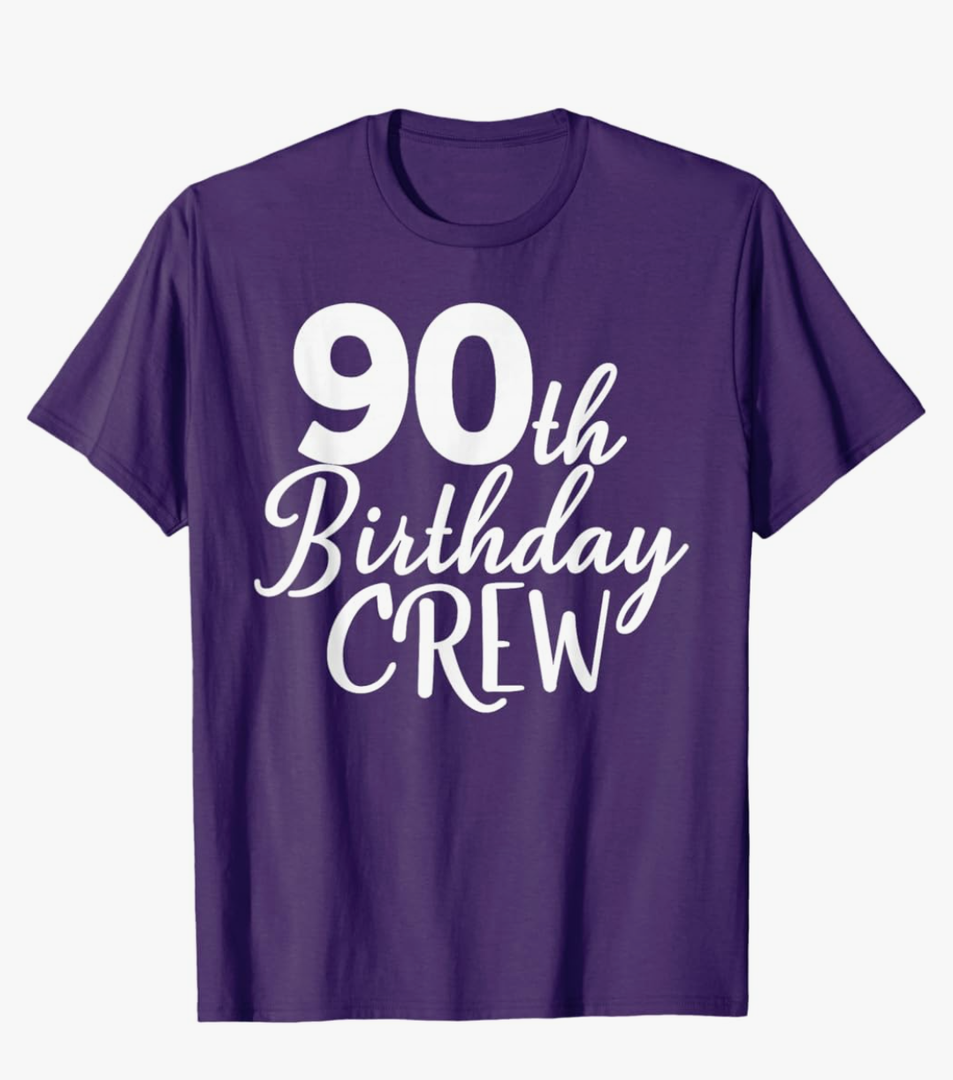 90th Birthday Crew 90 Years Old Group Matching Party T-Shirt Size L