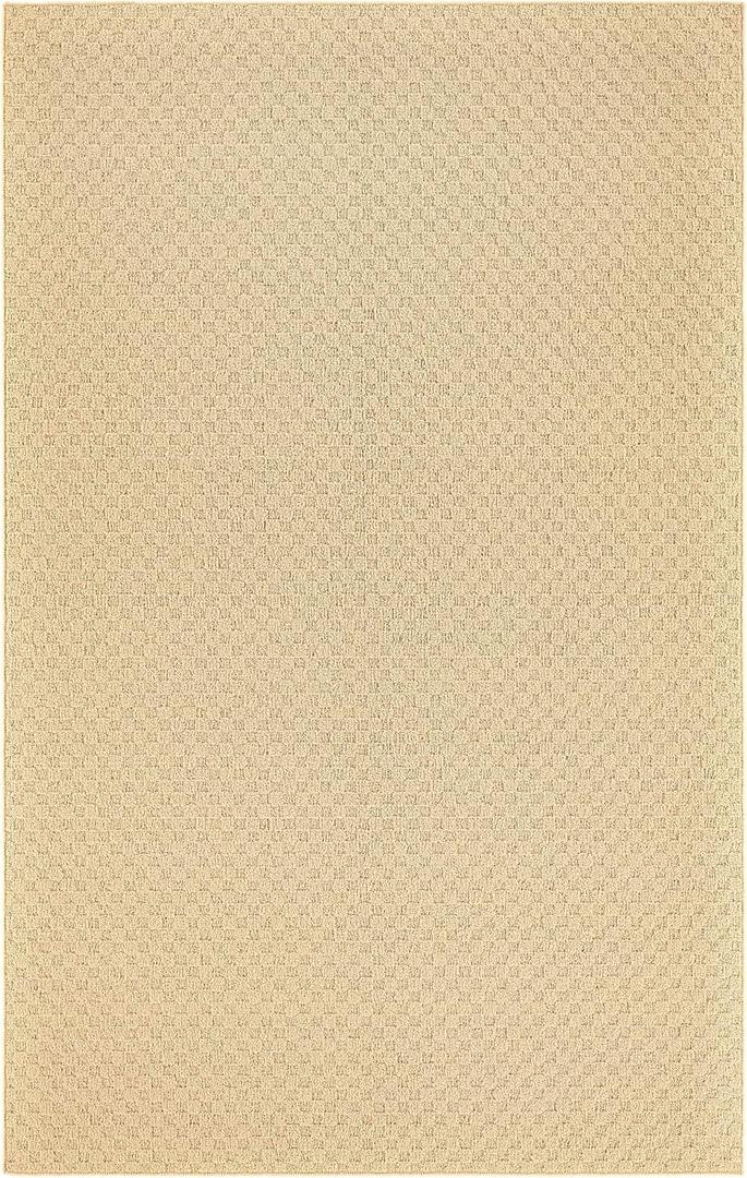 Garland Rug Town Square Beige Tan 3' x 5' Non Slip Area Rug for Living Rooms & Hallways, Stylish & Durable for High-Traffic Areas