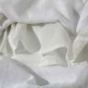 CHARTOU Women's Summer Linen Elastic Back Buttoned Swing Midi A Line Skirt (White, XL)