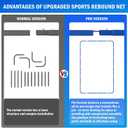 Volleyball Baseball Rebounder Net, Softball Rebounder Pitchback Net Quick Adjustments, Quick Adjustments Lacrosse Bounce Back Practice Equipment, Ideal for Outdoor Indoor and Backyard Training (5FTx4FT)