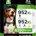 952 XL Ink Cartridges for HP Printers 952XL Ink Cartridges Combo Pack for HP 8710 Printer Ink Work for Office Jet Pro 7740 8720 8715 8210 8703 OfficeJet 8702 Printers, Black Color 4 Pack