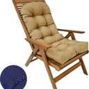 Waterproof Adirondack & Rocking Chair Cushion Indoor and Outdoor High Back Patio Cushions with Ties 43.3 X 19.7 Inch(Without Chair) (Coffee, 1)