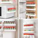 Nieifi Spice Rack Wall Mount, Spice Organizer for Spice Jars, Screw or Adhesive Hanging Organizer for Kitchen Cabinet or Pantry Door, 4 Pack, White, ABS Plastic