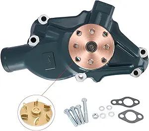 SBC High Volume Aluminum Small Block Short Water Pump (C&U Bearing,Bronze Impeller,ZINC GREEN) For GM Chevy Chevrolet 265 267 283 302 305 307 327 350 400 Chrome