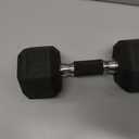 Rubber Encased Hex Dumbbell 20lbs - Chrome Finish Heavy Duty All Purpose Metal Handles | Ideal Sports Equipment & Ergonomic Hand weights for Gym Home