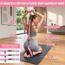 Pedal Resistance Band 40/50/60 lbs with Handles and Ankle Cuffs, 3-Tube Adjustable Exercise Bands for Womens Home Workout, Abs, Core, Arm, Leg and Hip Training