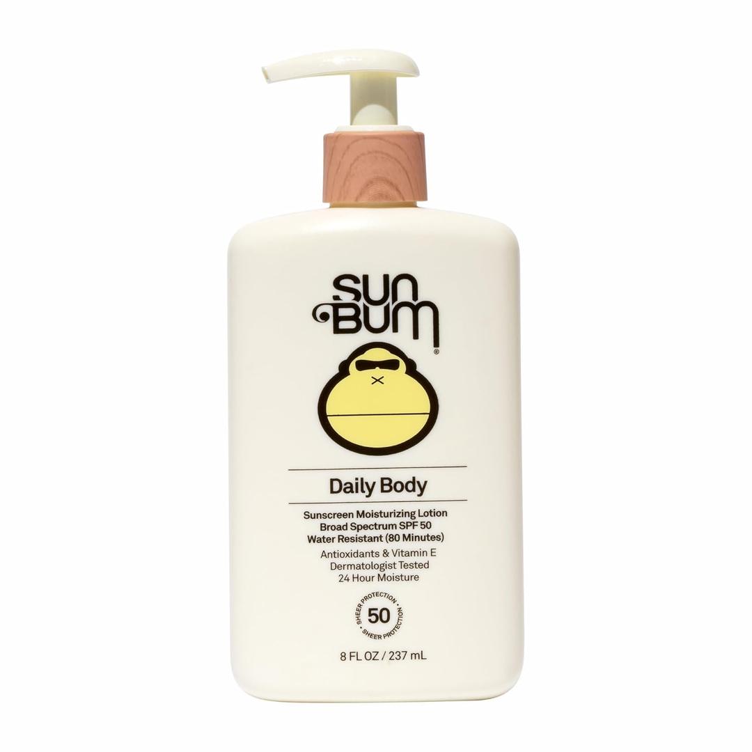 Sun Bum Daily SPF 50 Sunscreen Body Lotion - Broad Spectrum Moisturizing Sunscreen with Vitamin E - Vegan and Hawaii 104 Act Compliant (Without Octinoxate & Oxybenzone) - Dermatologist Tested - 8 oz