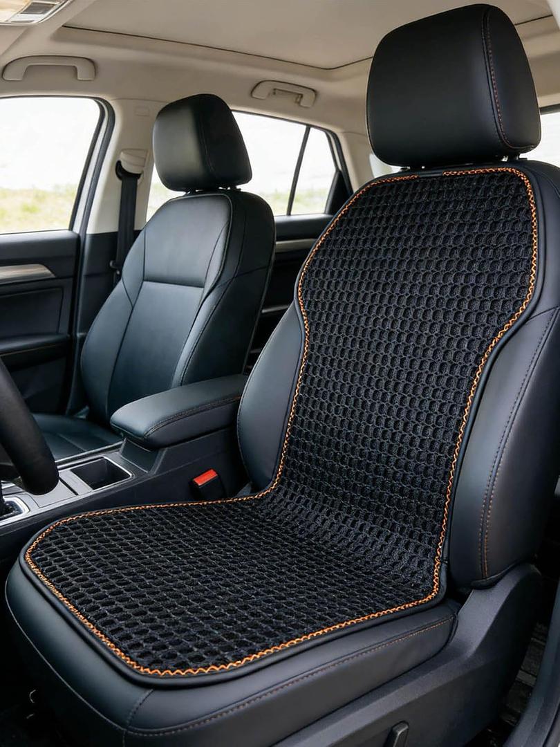 Summer 3D Air Big Mesh Car Seat Cushion Pad,Universal Fit Cooling Breathable and Vent Mesh Car Seat Cushions Cover for Truck SUV Pikup Sedan Accessories 1PC (Black)