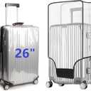 Clear PVC Suitcase Cover Protectors Transparent Luggage Cover Waterproof Wheeled Suitcase Dust Covers Dustproof Travel Luggage Sleeve Protector (26")