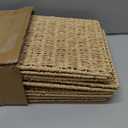 Foldable Storage Baskets with Handles Paper Rope Storage Baskets Rectangle Collapsible Hand Woven Storage Cubes Bins for Organizing Shelves Living Room Bedroom Pantry (4, 11'' x 11'' x 11'') (Natural)