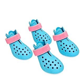 Dog Shoes for Hot Pavement - Comfortable Paw Protection for Medium & Large Dogs, Adjustable Strap & Non-Slip, Easy-Clean, Outdoor Sports Boots, Dog Booties for Summer Rain (Blue, L)