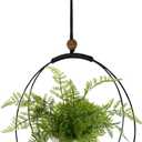 Hanging Planters for Indoor Plants,Plant Hanger with Sturdy Wood Base,Modern Boho Macrame Plant Hanger,Wall Ceiling Window Stands(Plants/Pots Not Included) (1 Pack-Circle)