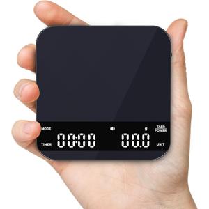 Ultrean Mini Coffee Scale with Timer, Rechargeable Espresso Scale, 2kg/0.1g Accurate Scale for Espresso and Pour-Over Coffee, Portable Digital Kitchen Scale with 3 Brewing Modes