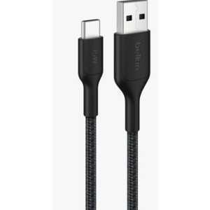 Belkin BOOST CHARGE Braided USB-C to Lightning Cable 6.6 ft. Black 