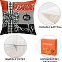 3 x Artscope Halloween Decorative Throw Pillow Covers 20x20 Inch Set of 4, Ghost Trick or Treat Pumpkin Sweet But Spooky Outdoor Farmhouse Pillow Cases for Home Sofa Couch-Orange