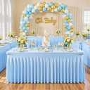 6 Pack Baby Blue Spandex Tablecloths for Rectangle Tables 6 Foot Blue Stretch Table Cloth Rectangle 6ft Elastic Fitted Table Cover with Skirt for Wedding Baby Shower Boy Birthday Party Banquet Buffet