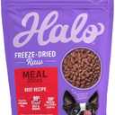 Halo Freeze-Dried Raw Dog Food, Beef Recipe Meal Bites, Grain Free Real Meat Nutrition & Natural Energy, 100% Animal Protein Source for Adult Dogs, 14 oz Bag