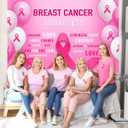 8x6ft Breast Cancer Awareness Backdrop Decorations Pink Ribbon Hope Survivor Banner Background Charity Activities Fundraising Gathering Photography Party Supplies