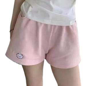 Cute Cat Kawaii Y2K Shorts for Women Teen Girl with Pockets and Elastic Waistband Activewear Streetwear Shorts (Small,Pink)