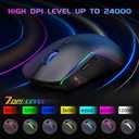FFJ Wireless Gaming Mouse, 24000 DPI, Tri-Mode 2.4G/USB-C/Bluetooth 5.3 Gaming Mouse Wireless, RGB Programmable Mouse Gamer, 75Hrs Battery Life, Rechargeable Gaming Mice for PC, Mac, Black