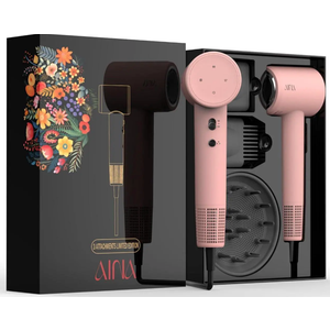 AINA Hair Dryer,Blow Dryer with Diffuser Brush Comb for Women  BLDC Hair Dryer  Brushless Motor, 110,000 RPM Lightweight,Ionic Travel, 3 Magnetic Attachments 110V/ALCI(Baby Pink)