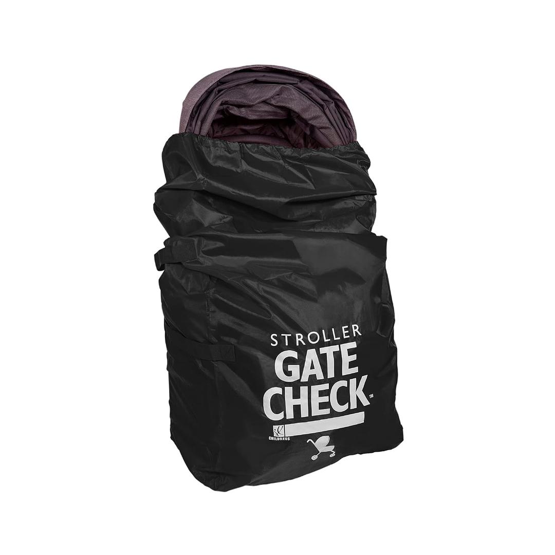J.L. Childress Gate Check Bag for Single & Double Strollers - Stroller Bag for Airplane - Large Stroller Travel Bag for Airplane - Air Travel Stroller Bag - Black (One Size)