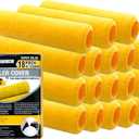 Great Andrew 18 PCS Paint Roller Covers 9 Inch, 3/8-Inch Nap Paint Roller Kit Dense Fibers for Painting Semi-Smooth Textured Surfaces Fit 9" Paint Roller Frame