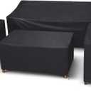 STARTWO Outdoor Furniture Cover Waterproof, 4 Piece Patio Furniture Set Cover for Outside Couch, Lawn Chairs, Coffee Table, Windproof with Buckle Strap, Black