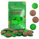 3 x St. Patrick's Day 50 Coins Shamrock & Leprechaun Milk Chocolate Green Coins, Themed Parties, Events and Celebrations, Perfect for Gift Bags and Festive Decorations, 4.5g Milk Chocolate Coin (EXP 11/02/27)