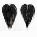 Anemone Human Hair Toppers for Women Hand-Tied Lace Clip in Wiglet with Bangs Lightweight Hairpiece for Thinning Hair & Gray Coverage (7 * 9 Black No Bangs)