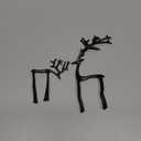2 Pcs Christmas Reindeer Figurines Decor Xmas Tabletop Ornaments Black Deer Statue Ornament Imitation Metal Christmas Reindeer Statues for Living Room Patio Home Office Garden Backyard Decoration