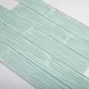 Lovdeco Light Green Water Wave Glass Subway Tile, 3 x 12 Inch, 4 Sq Ft, Backsplash for Bathroom Kitchen Wall, 16-Pack